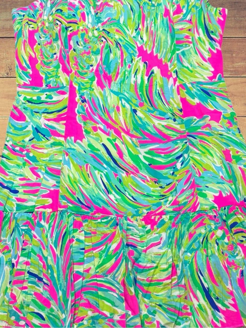 Lilly Pulitzer Morgana Shady Lady Tiered Ruffle Pink & Green Dress Size 14 NWT - Picture 9 of 16